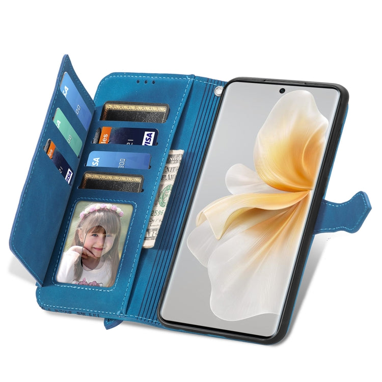 For TCL 50 5G Embossed Flower Zipper Leather Phone Case