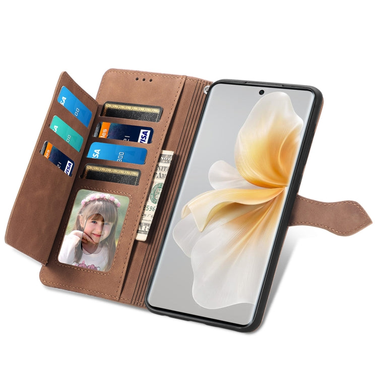 For TCL 50 5G Embossed Flower Zipper Leather Phone Case