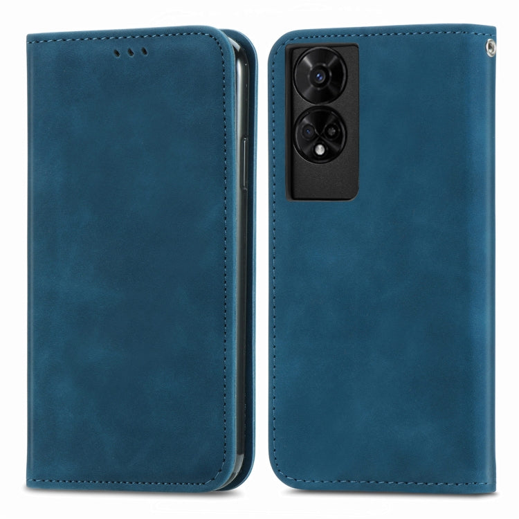 For TCL 50 5G Retro Skin Feel Magnetic Flip Leather Phone Case