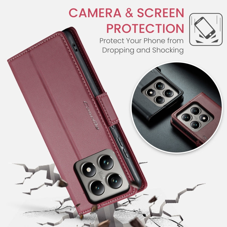 For Xiaomi 14T CaseMe 023 Butterfly Buckle Litchi Texture RFID Anti-theft Leather Phone Case