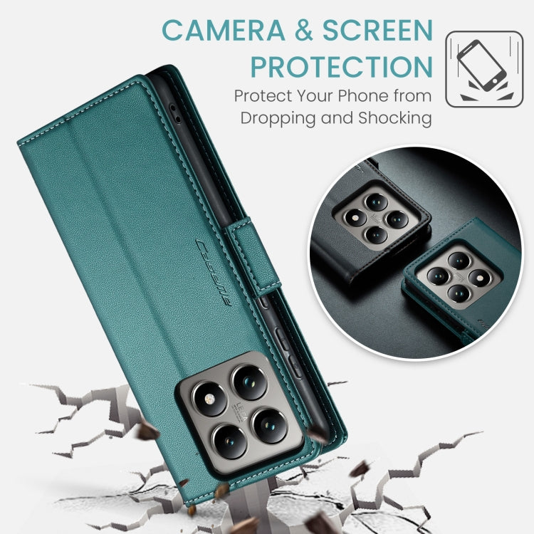 For Xiaomi 14T CaseMe 023 Butterfly Buckle Litchi Texture RFID Anti-theft Leather Phone Case