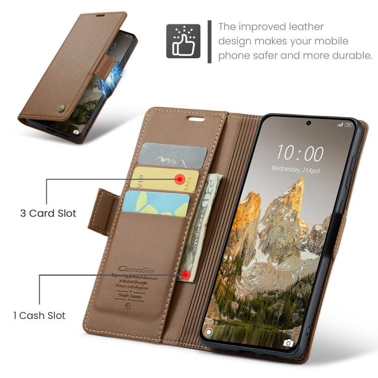 For Xiaomi 14T CaseMe 023 Butterfly Buckle Litchi Texture RFID Anti-theft Leather Phone Case