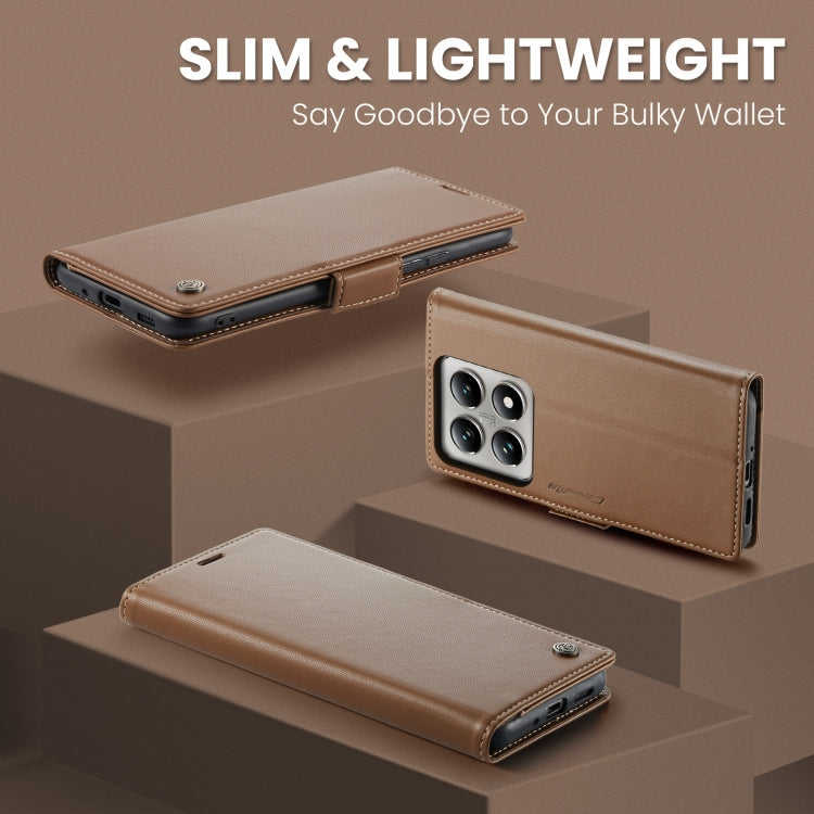 For Xiaomi 14T CaseMe 023 Butterfly Buckle Litchi Texture RFID Anti-theft Leather Phone Case