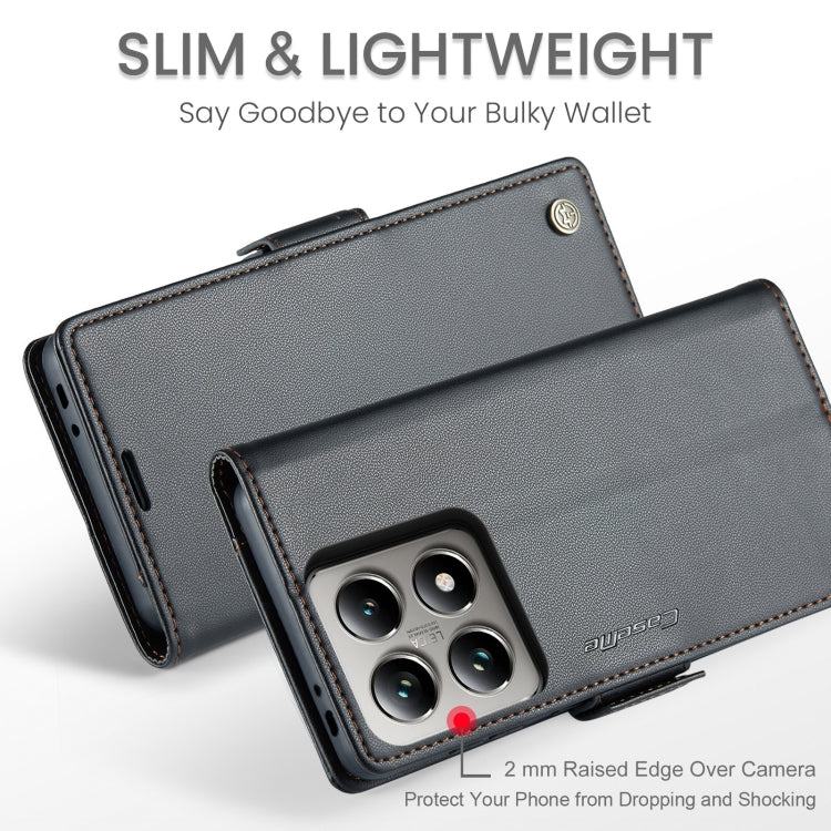 For Xiaomi 14T CaseMe 023 Butterfly Buckle Litchi Texture RFID Anti-theft Leather Phone Case