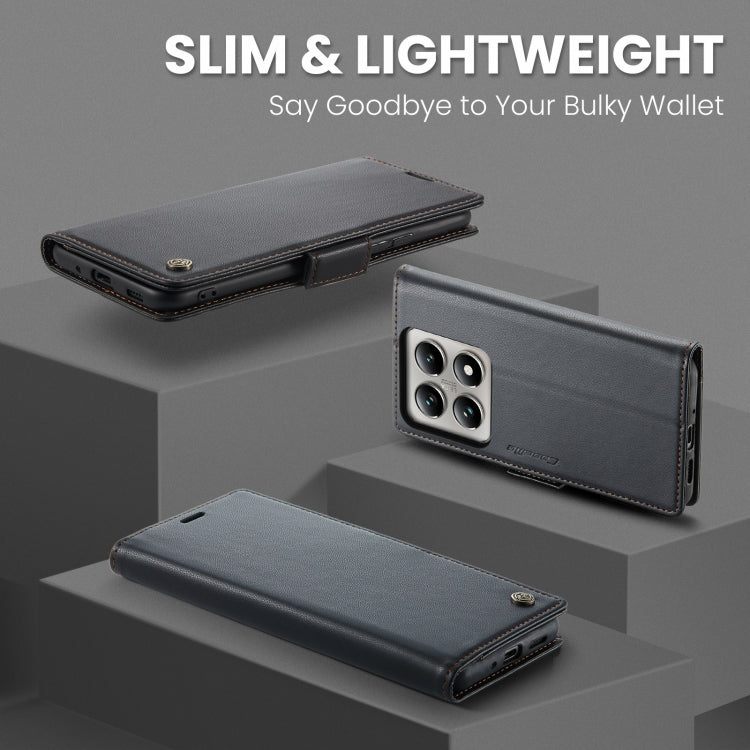 For Xiaomi 14T CaseMe 023 Butterfly Buckle Litchi Texture RFID Anti-theft Leather Phone Case