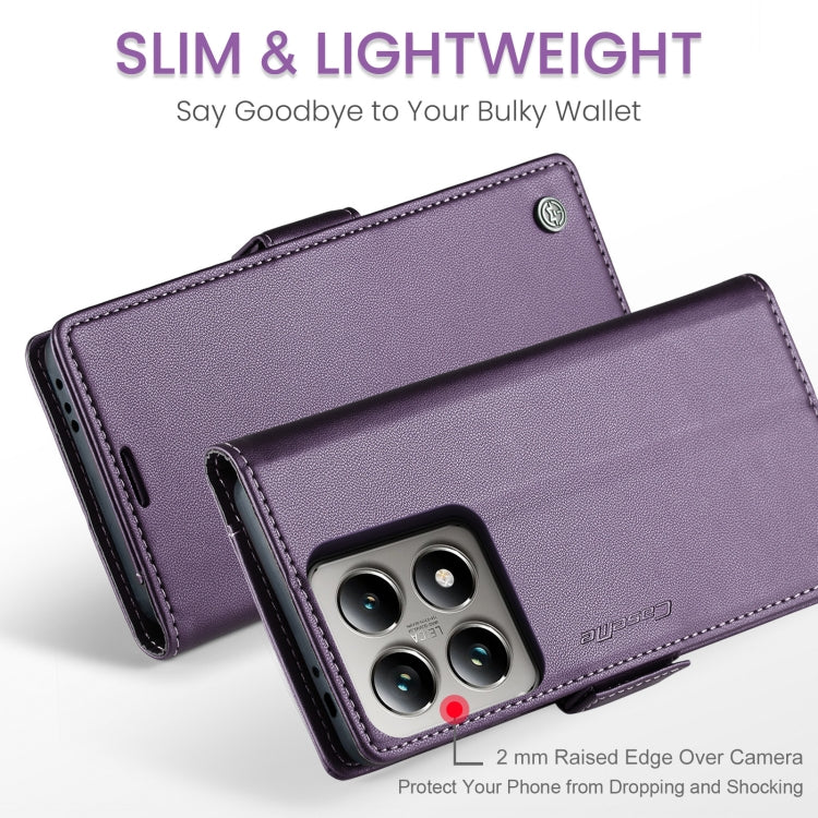 For Xiaomi 14T CaseMe 023 Butterfly Buckle Litchi Texture RFID Anti-theft Leather Phone Case