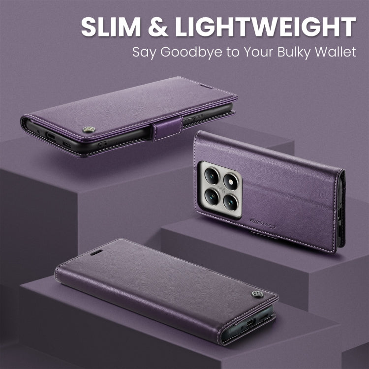 For Xiaomi 14T CaseMe 023 Butterfly Buckle Litchi Texture RFID Anti-theft Leather Phone Case