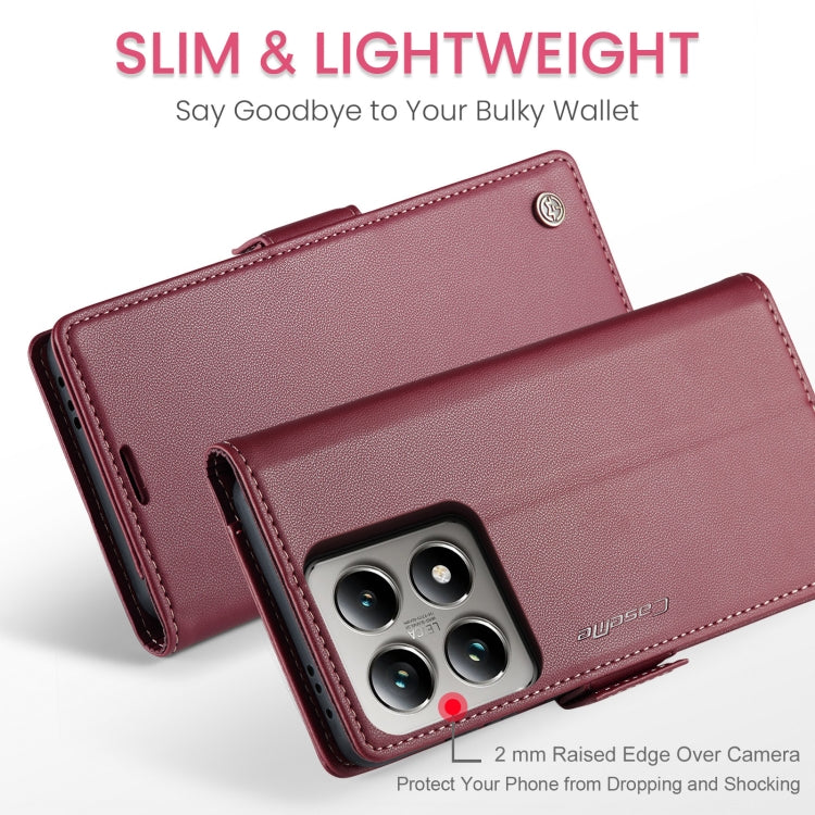 For Xiaomi 14T Pro CaseMe 023 Butterfly Buckle Litchi Texture RFID Anti-theft Leather Phone Case