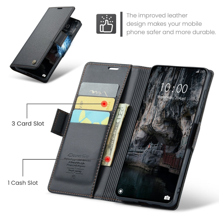 For Xiaomi 14T Pro CaseMe 023 Butterfly Buckle Litchi Texture RFID Anti-theft Leather Phone Case