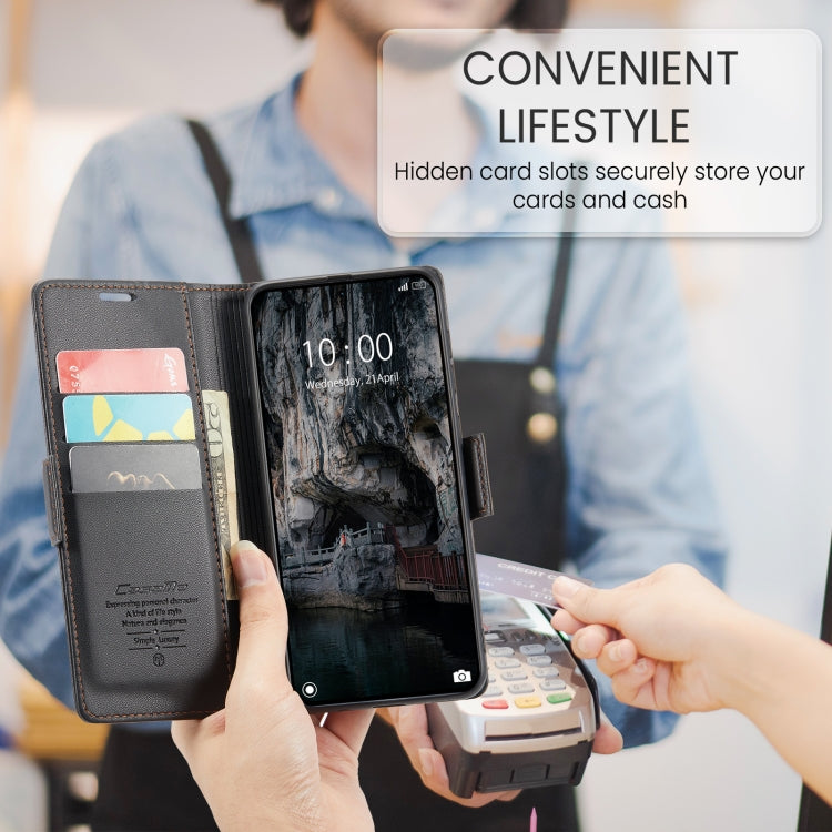 For Xiaomi 14T Pro CaseMe 023 Butterfly Buckle Litchi Texture RFID Anti-theft Leather Phone Case