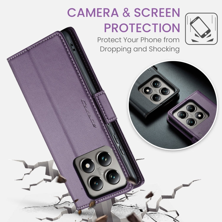 For Xiaomi 14T Pro CaseMe 023 Butterfly Buckle Litchi Texture RFID Anti-theft Leather Phone Case