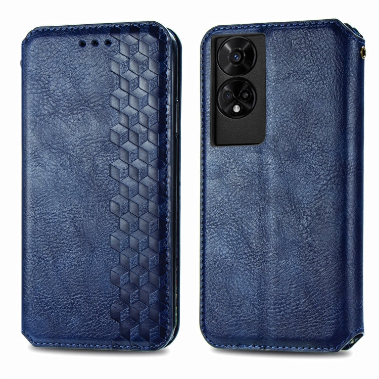 For TCL 50 5G Cubic Grid Pressed Magnetic Leather Phone Case