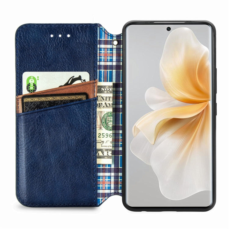 For TCL 50 5G Cubic Grid Pressed Magnetic Leather Phone Case