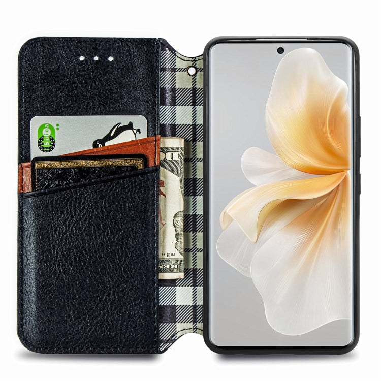 For TCL 50 5G Cubic Grid Pressed Magnetic Leather Phone Case