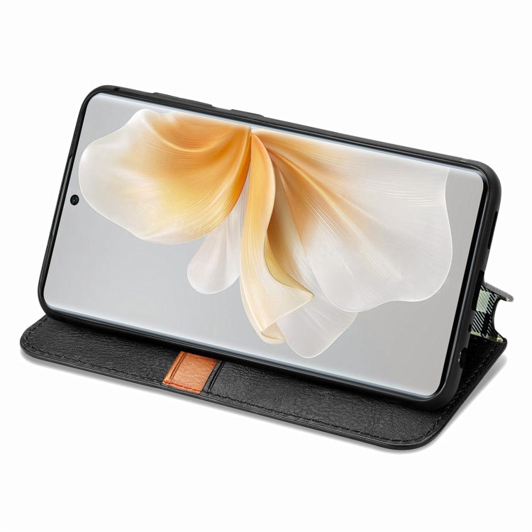For TCL 50 5G Cubic Grid Pressed Magnetic Leather Phone Case