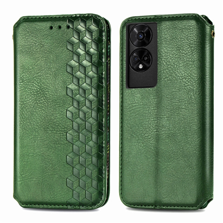 For TCL 50 5G Cubic Grid Pressed Magnetic Leather Phone Case