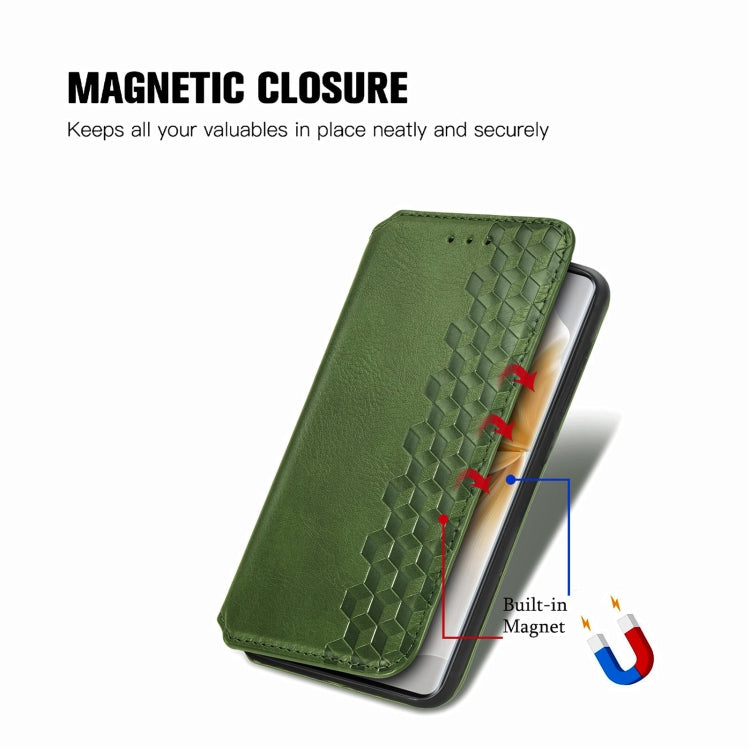 For TCL 50 5G Cubic Grid Pressed Magnetic Leather Phone Case