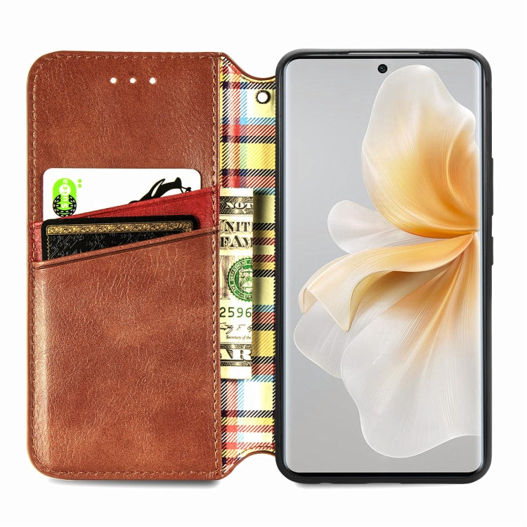 For TCL 50 5G Cubic Grid Pressed Magnetic Leather Phone Case