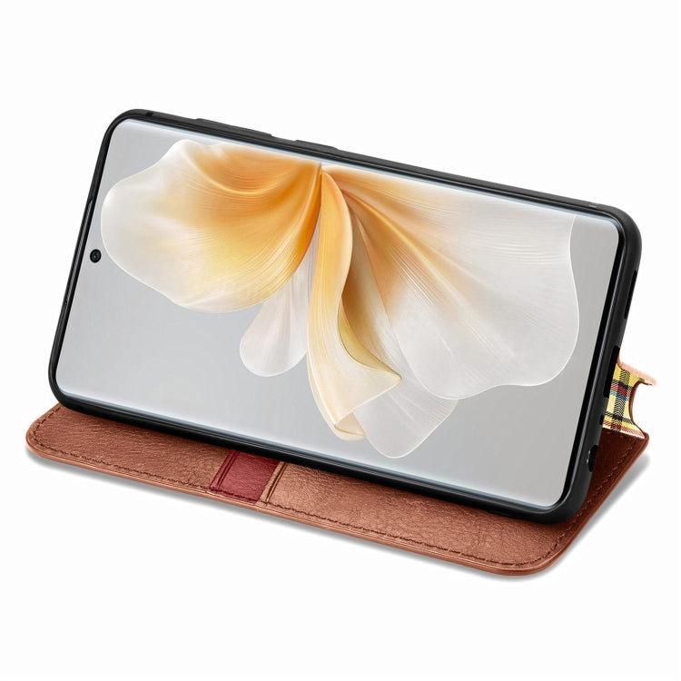 For TCL 50 5G Cubic Grid Pressed Magnetic Leather Phone Case