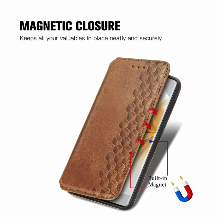 For TCL 50 5G Cubic Grid Pressed Magnetic Leather Phone Case