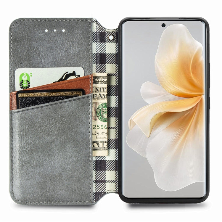 For TCL 50 5G Cubic Grid Pressed Magnetic Leather Phone Case