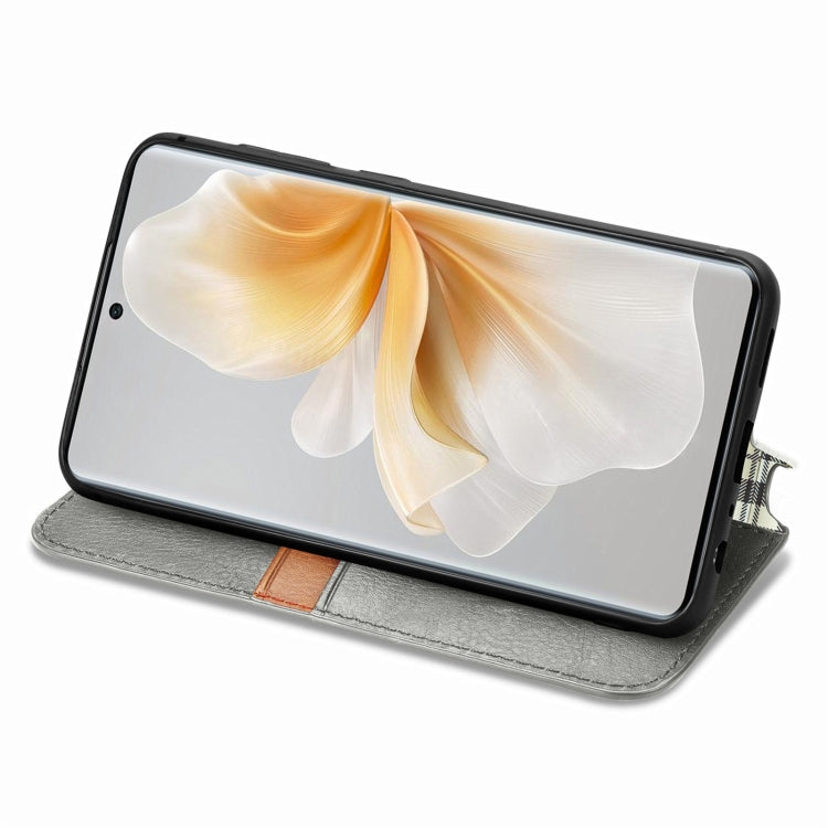 For TCL 50 5G Cubic Grid Pressed Magnetic Leather Phone Case