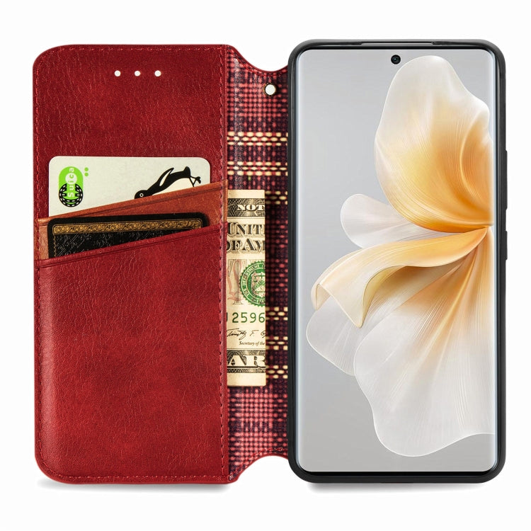 For TCL 50 5G Cubic Grid Pressed Magnetic Leather Phone Case