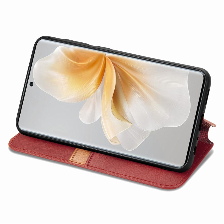 For TCL 50 5G Cubic Grid Pressed Magnetic Leather Phone Case