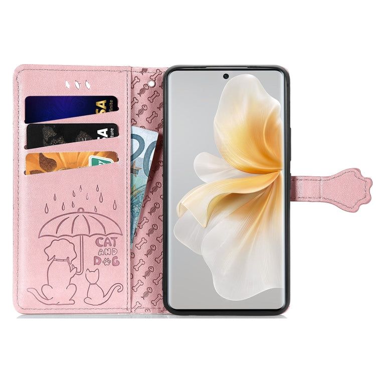 For TCL 50 5G Cat and Dog Embossed Leather Phone Case