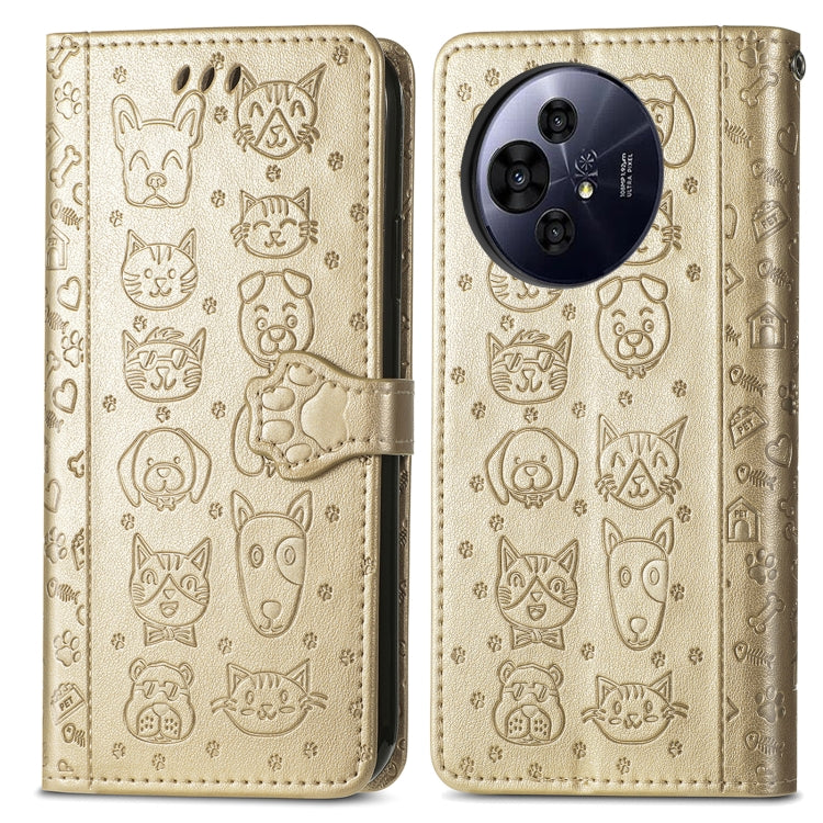 For TCL 50 Pro NxtPaper Cat and Dog Embossed Leather Phone Case