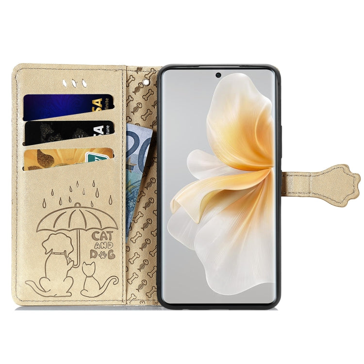 For TCL 50 Pro NxtPaper Cat and Dog Embossed Leather Phone Case