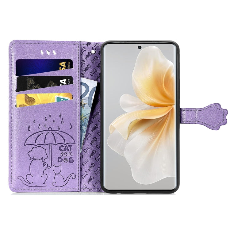 For TCL 50 Pro NxtPaper Cat and Dog Embossed Leather Phone Case