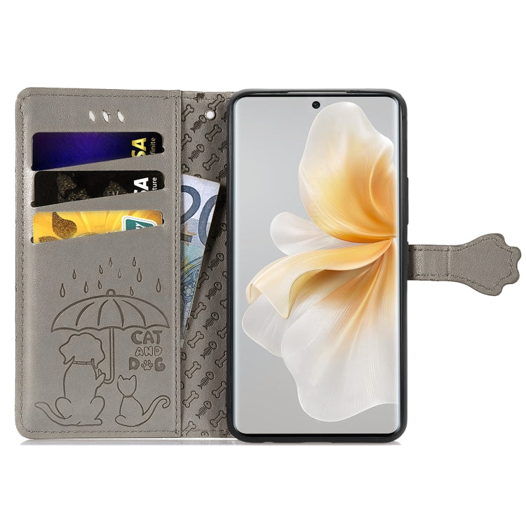 For TCL 50 Pro NxtPaper Cat and Dog Embossed Leather Phone Case