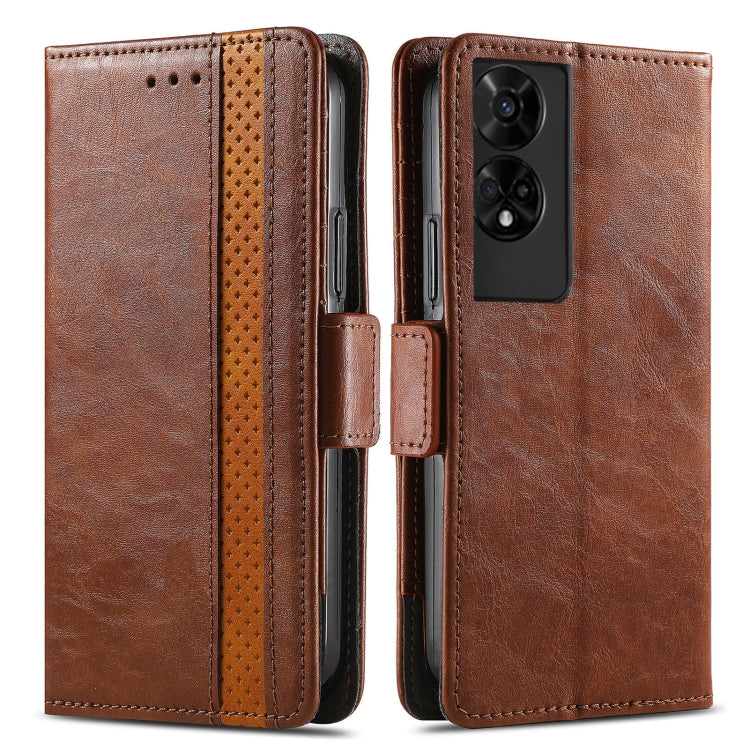 For TCL 50 5G CaseNeo Splicing Dual Magnetic Buckle Leather Phone Case