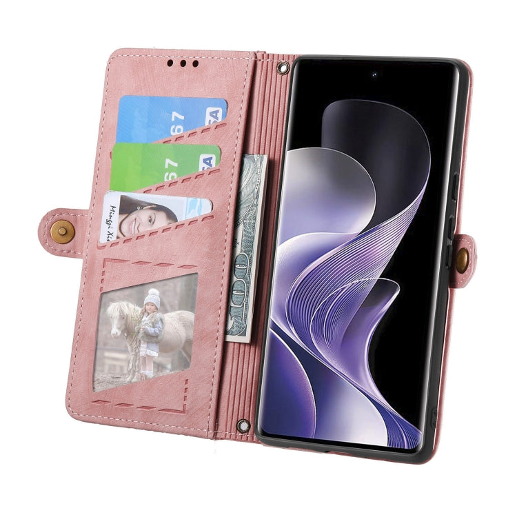 For Xiaomi Redmi Note 14 Pro+ 5G Geometric Zipper Wallet Side Buckle Leather Phone Case
