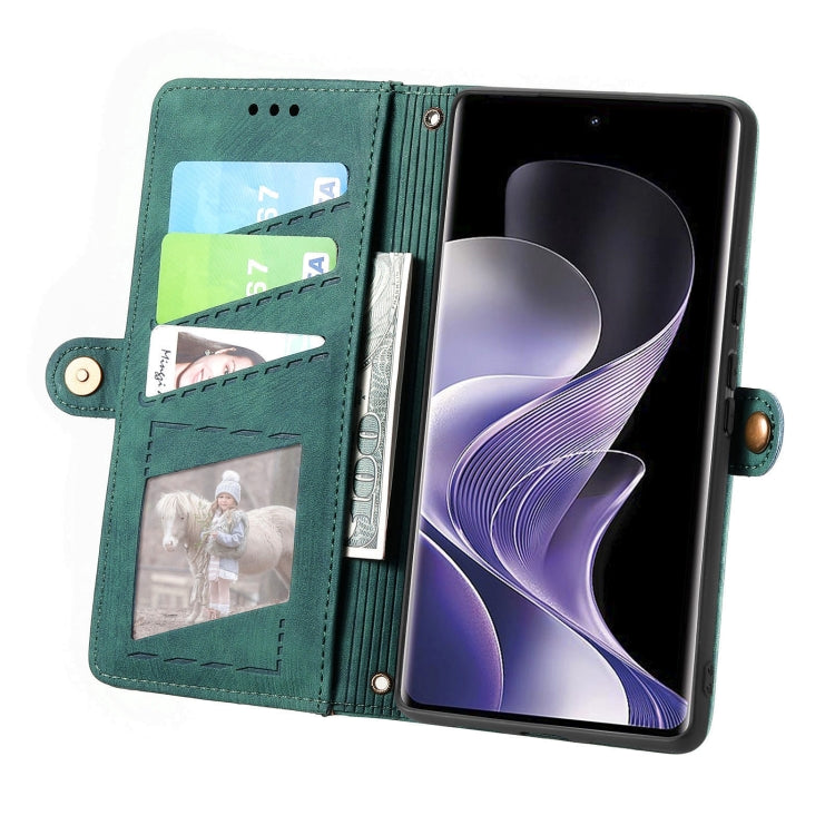 For Xiaomi Redmi Note 14 Pro+ 5G Geometric Zipper Wallet Side Buckle Leather Phone Case