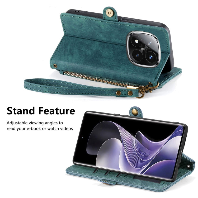 For Xiaomi Redmi Note 14 Pro+ 5G Geometric Zipper Wallet Side Buckle Leather Phone Case