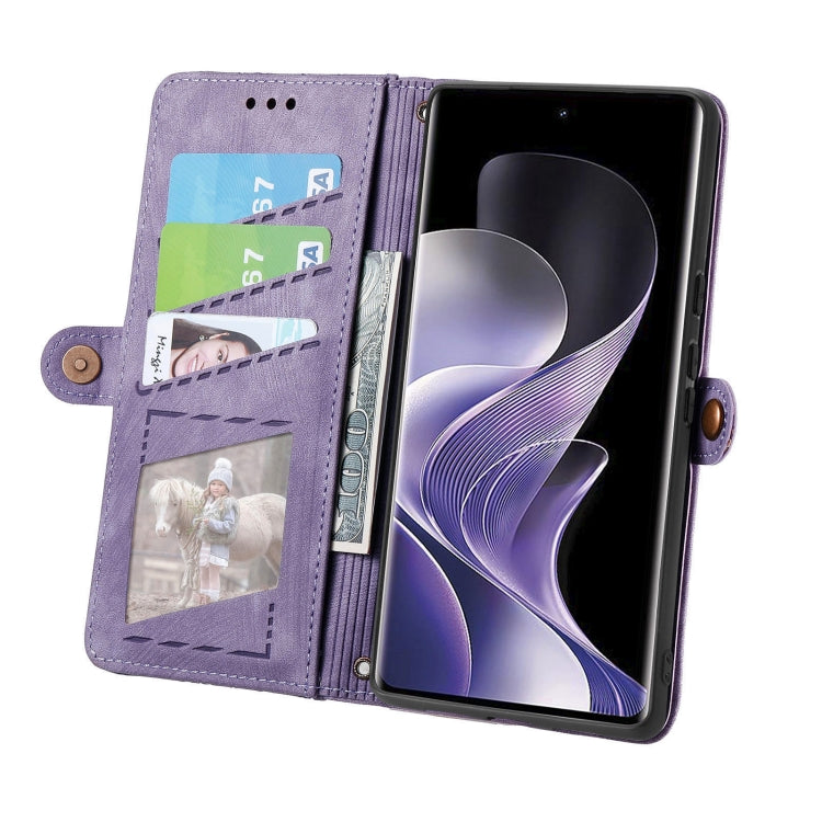 For Xiaomi Redmi Note 14 Pro+ 5G Geometric Zipper Wallet Side Buckle Leather Phone Case