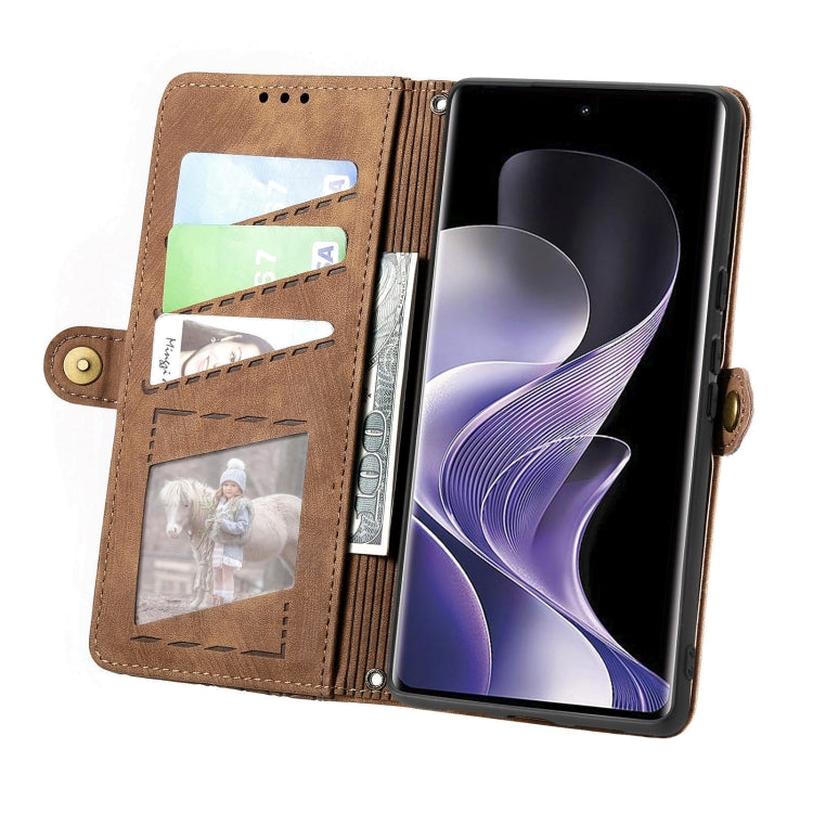 For Xiaomi Redmi Note 14 Pro+ 5G Geometric Zipper Wallet Side Buckle Leather Phone Case