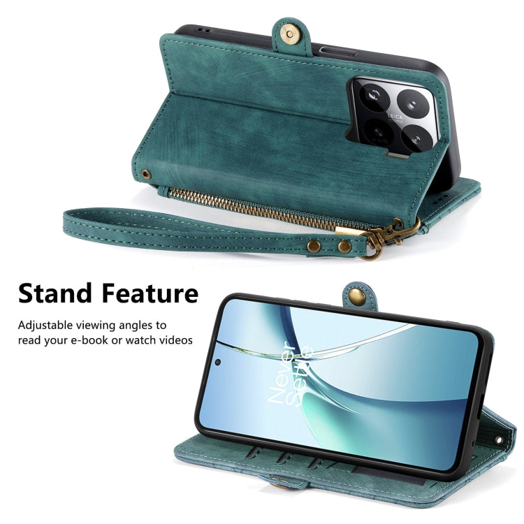 For Xiaomi 15 Pro Geometric Zipper Wallet Side Buckle Leather Phone Case