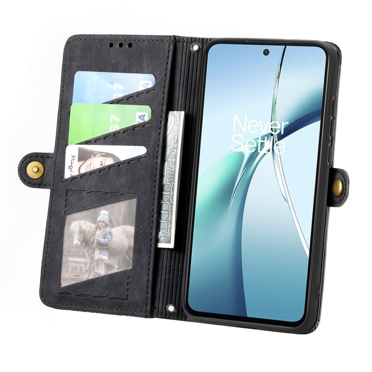 For Xiaomi 15 Pro Geometric Zipper Wallet Side Buckle Leather Phone Case