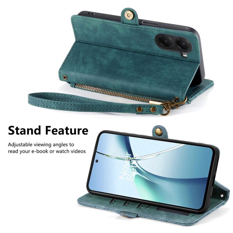 For Xiaomi Poco X7 Pro Geometric Zipper Wallet Side Buckle Leather Phone Case