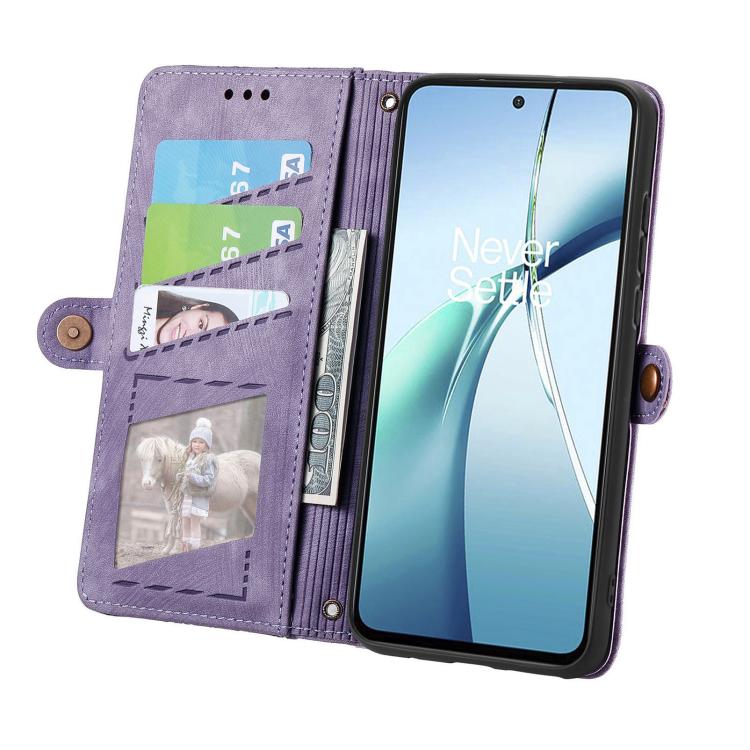 For Xiaomi Poco X7 Pro Geometric Zipper Wallet Side Buckle Leather Phone Case