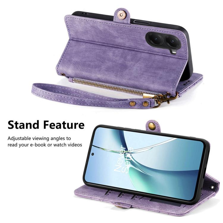 For Xiaomi Poco X7 Pro Geometric Zipper Wallet Side Buckle Leather Phone Case