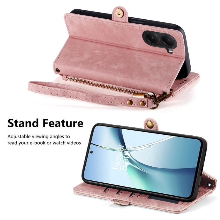For Redmi Turbo 4 Geometric Zipper Wallet Side Buckle Leather Phone Case
