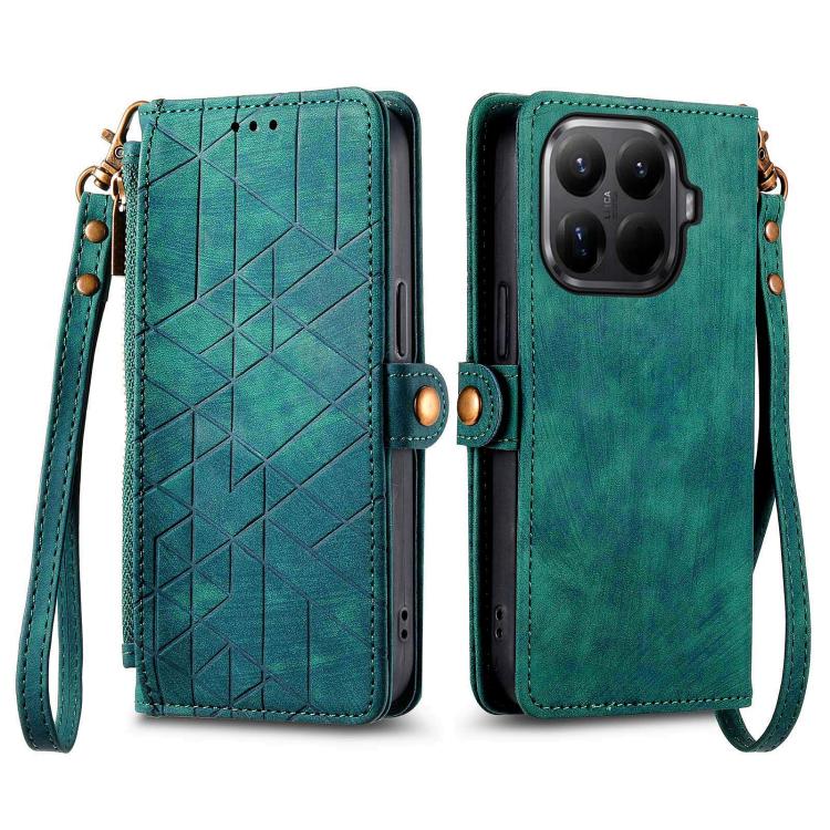For Xiaomi 15T Pro Geometric Zipper Wallet Side Buckle Leather Phone Case