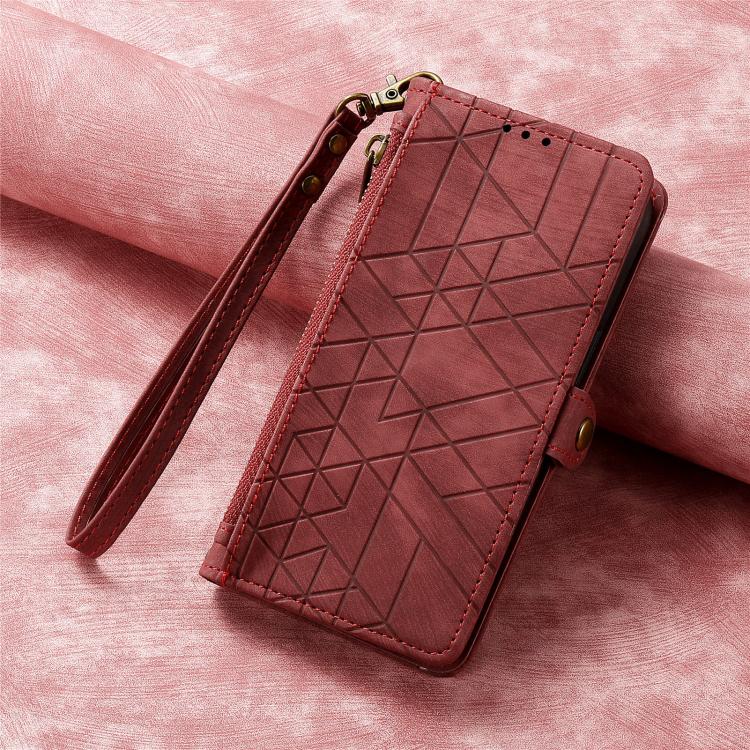 For Xiaomi 15T Pro Geometric Zipper Wallet Side Buckle Leather Phone Case