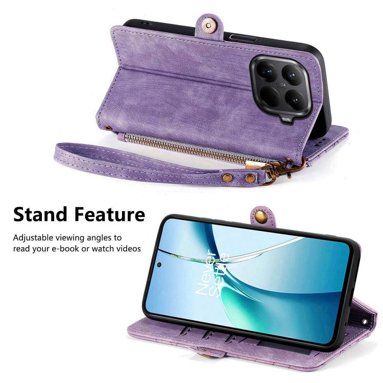 For Xiaomi 15T Pro Geometric Zipper Wallet Side Buckle Leather Phone Case