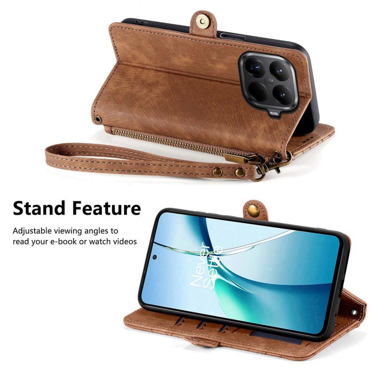 For Xiaomi 15T Pro Geometric Zipper Wallet Side Buckle Leather Phone Case