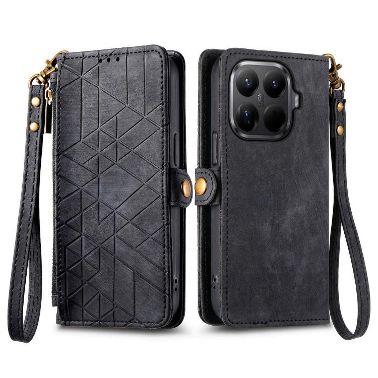 For Xiaomi 15T Pro Geometric Zipper Wallet Side Buckle Leather Phone Case